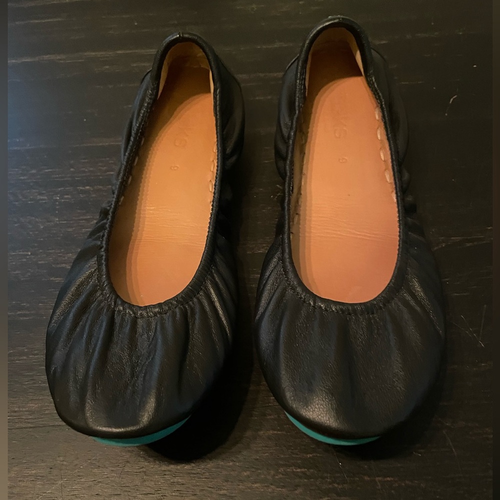 Tieks Black Leather Ballet Flats